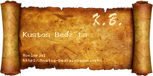 Kustos Beáta névjegykártya