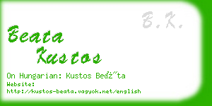 beata kustos business card
